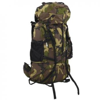 Mochila de senderismo 80 l tela oxford caqui, gris, marrón y verde camuflaje, mochila camping ligera para exterior