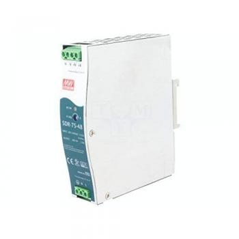 Fuente de alimentación MEAN WELL SDR-75-48, carril DIN, 1 salida, 48V DC, 1.6A, 75W, con protección contra sobrevoltaje, sobrecalentamiento, sobrecarga