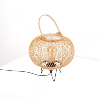 Lámpara de Mesa LED Barcelona de Bambú Sendai - E27 - Negro