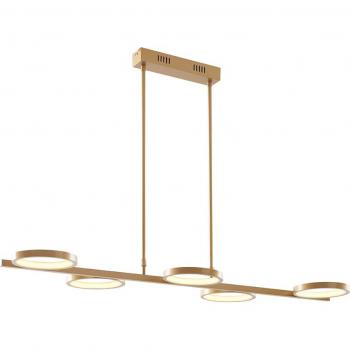 Lámpara colgante moderna LED regulable en 3 pasos dorado 5 luces
