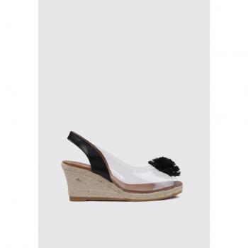 Viguera 293 Esparto con Cuña Mujer Negro Tacón 7 Cm