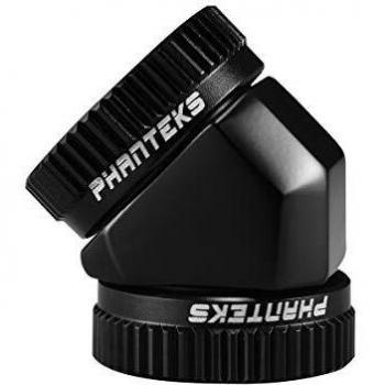 Adaptador de Tubo Rígido Phanteks 16mm 45° - Negro