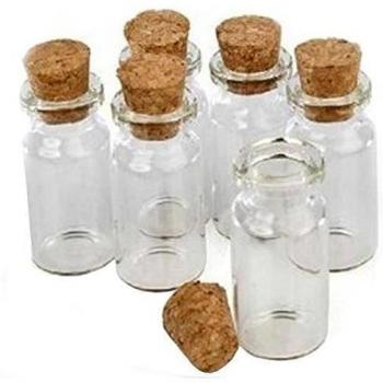 20 pcs claro vacío 1 – 1/2 Altura x 3/4 pulgadas Diámetro mensaje botella de cristal Wish Botella tarro Wish viales con corcho para joya de la boda Party Favors