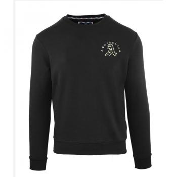 Aquascutum Men's Embossed A Logo Black Sweatshirt - Size Small