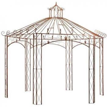 vidaXL Garden Pavilion Antique Brown 4 m Iron