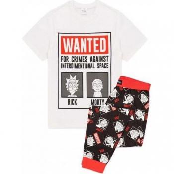 Conjunto de pijama para hombre Rick y Morty con póster, talla L, negro/blanco