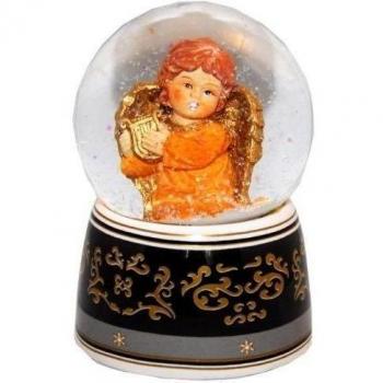 20034 Bola de nieve navidad ángel con musica medida 140 mm