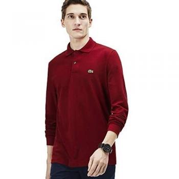 Lacoste Men's L1312 Long-Sleeve Polo Shirt,Red