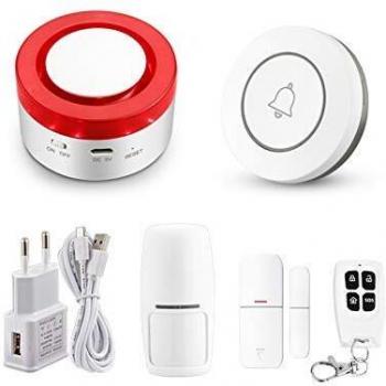 Tuya Smart WiFi Sistema de alarma de seguridad doméstica 433 MHz Alarma Sirena estroboscópica inalámbrica compatible con Alexa Google Home APP IFTTT Samrt Life, KIT 1, 1