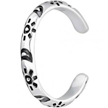 Pendiente Earcuff étnico de plata envejecida