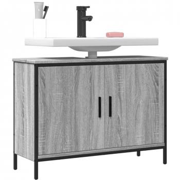Mueble lavabo de baño gris Sonoma 80x30x60 cm madera multicapa