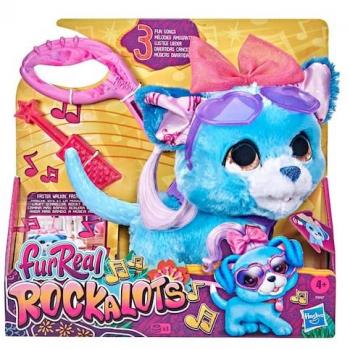 FurReal FRR ROCKALOTS - Juguete interactivo de peluche, mascota robótica que reacciona al tacto, incluye sonidos y movimientos, diseño colorido y amigable, adecuado para niños a partir de 4 años