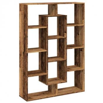 Estantería de madera de ingeniería envejecida 102x29x143 cm, librería, armario para libros, armario de almacenaje