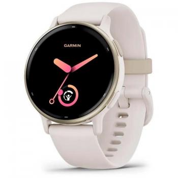Garmin Vivoactive 5 GPS Fitness Smartwatch - Cream Gold Aluminum Bezel with Ivory Case and Silicone Band