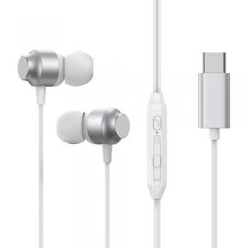 Auriculares In-Ear Joyroom JR-EC06 Tipo-C Metálicos con Cable - Color Plateado (ANC)