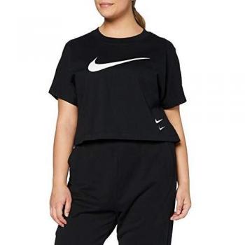 NIKE W NSW Swsh Top SS Camiseta de Manga Corta, Mujer, Black/