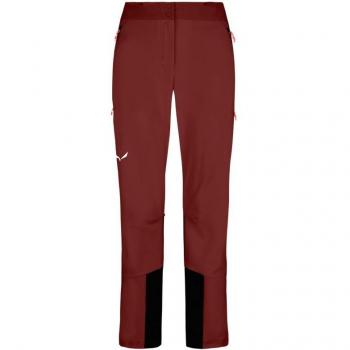 Pantalón Softshell Durastretch Salewa Sella DST para Mujer - Rojo Oscuro - Talla XL