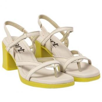 Art Sandalias de tacón Cannes de piel para mujer, color Cream-pistacho, modelo 1844, talla 37 EU, altura de tacón entre 5 a 8 cm, con cierre de Velcro, estilo casual