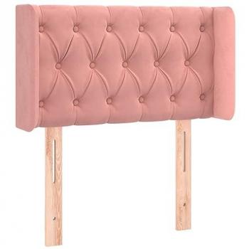 Cabecero de terciopelo rosa 83x16x78/88 cm