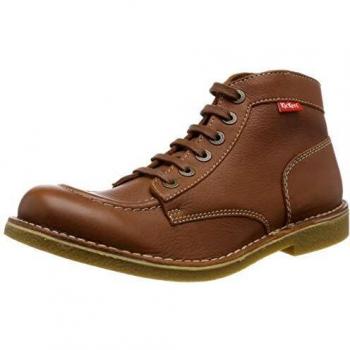 Kickers Stoner Leather Ankle Boots for Men in Brown Camel