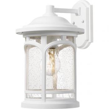 Farol de pared de jardín Marblehead blanco 34,2 cm, linterna de pared pequeña 1 luz, blanca, IP44, E27
