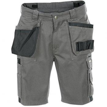 Bermuda de Trabajo DASSY Monza Bicolor con Bolsillos para Herramientas, Zementgrau/Negro, Talla S