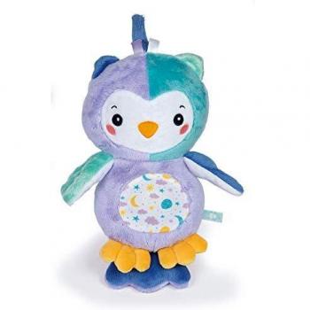 Clementoni-17268 - Peluche Buho con luz - quitamiedos lámpara luz nocturna a partir de 0 meses