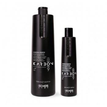 Champú Carbon Karbon9 350ml - Echosline, con carbón activado, ideal para cabello teñido, aclarado y químicamente tratado