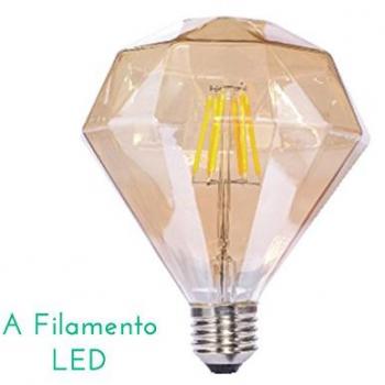 Bombilla LED Diamante E27 6W Ámbar 2200°K 480LM