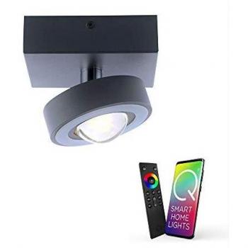 Plafón LED Inteligente Paul Neuhaus Q-MIA Antracita 3000-5000K ZigBee
