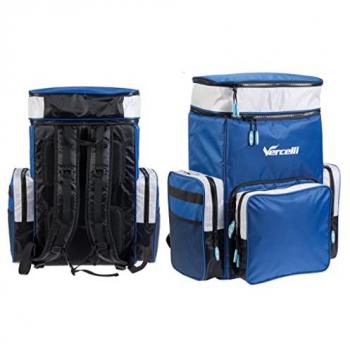 Mochila Vercelli Torreta 55L Azul con capacidad de 55 litros, diseño ergonómico, múltiples compartimentos, material resistente al agua y correas ajustables
