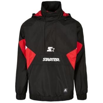 Urban Classics Starter Waterproof Windbreaker Jacket - Black/City Red/White