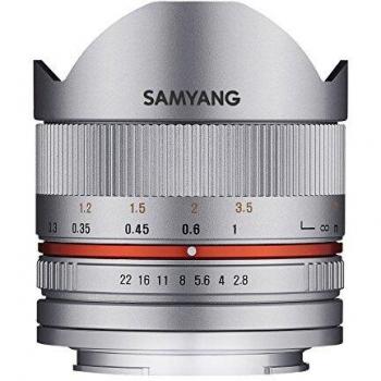 Samyang SA3104 - Objetivo fotográfico CSC-mirrorless 8mm F2.8 II UMC ojo de pez para FUJI X, plata