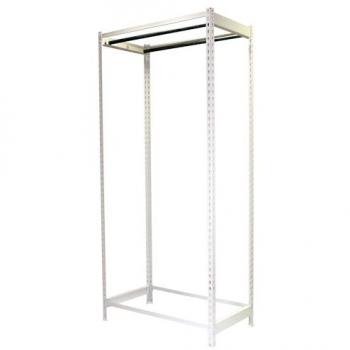 Estantería Perchero Metálico Blanco Simonclothing, 2 Barras, 2500x900x500 mm, Resistente