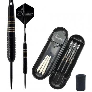 Juego de dardos 23 gramos dardos punta de acero Barriles de latón cañas de aluminio – -Negro revestimiento Duro Profesional Dardos