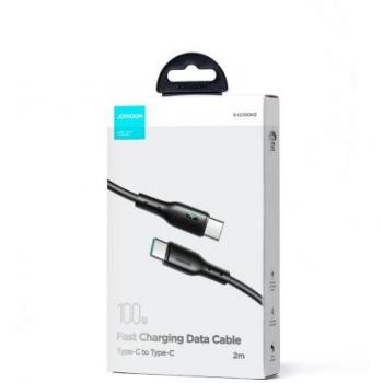 Cable USB-C a USB-C 100W, 2m, negro con LED