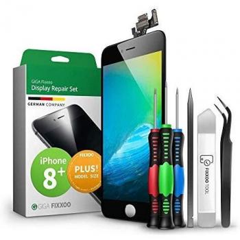 GIGA Fixxoo Pantalla para iPhone 8 Plus - Kit de reparación completo con herramientas de repuesto, pantalla Retina LCD y pantalla táctil (como la original)