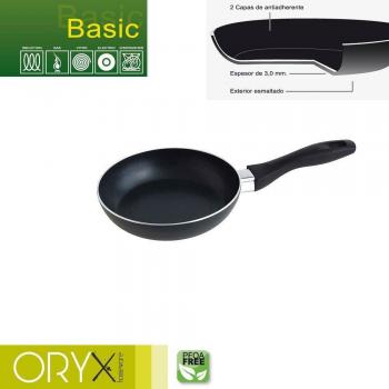 ORYX 5023205 Sartén Aluminio Antiadherente Basic, Alta Resistencia, Apta Inducción, Libre PFOA, Diámetro 18 cm, Espesor 3 mm