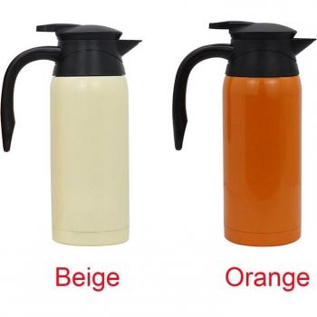 Hervidor eléctrico de agua seguro para coche 800ML de acero inoxidable 12-24V, naranja