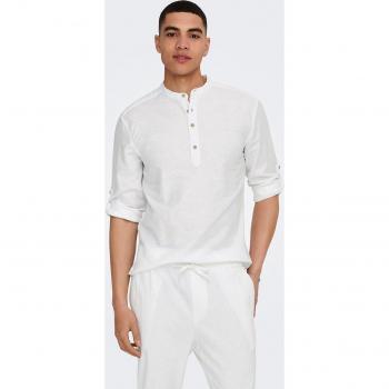 Camisa de lino de hombre manga larga
