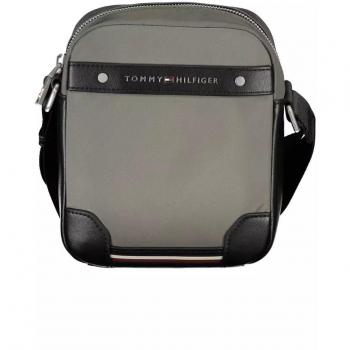 Green Polyester Messenger Shoulder Bag with Contrasting Details for Men