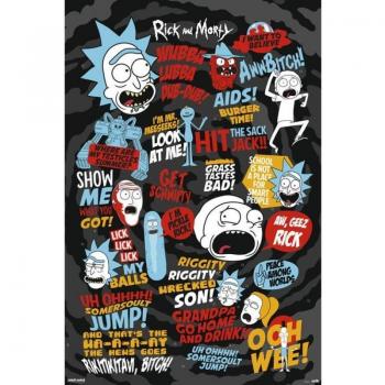 Póster Rick and Morty con Citas 91.5 x 61 cm