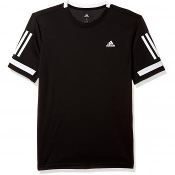 adidas Camiseta Club 3 Stripes para niño, Color Negro, Blanco, 116
