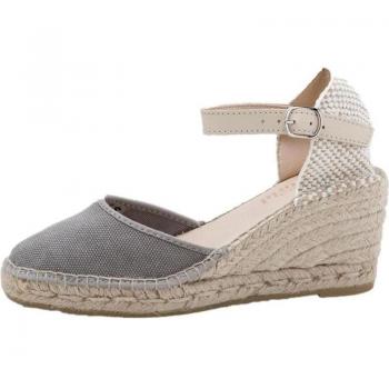 Sandalias de Mujer 50-Luz Cuña Yute 5 Cm Tira Gris Claro