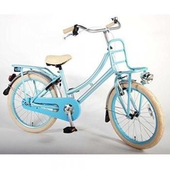 Ciclismo bicicleta 20, diseño de niña con portaequipajes ante azul