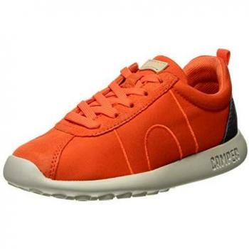 CAMPER Driftie - Orange Cotton Fabric Sneakers for Kids, Size 12
