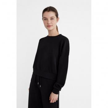 Soft-Touch Black Modal Sweatshirt - Size L