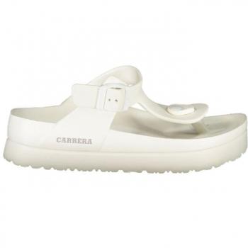 White Polyethylene Flip Flops with Ankle Strap - EU37/US7, Carrera, Female, Size: 7 US