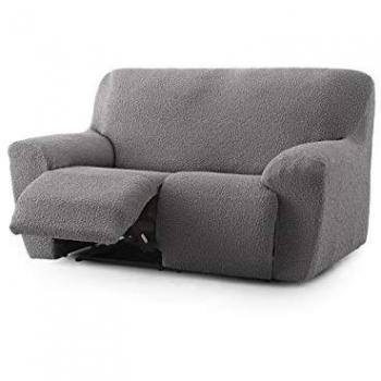 Funda sofá Relax 3 plazas bielástica gris oscuro 70 x 120 x 260 cm