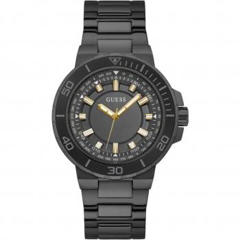 Guess - Reloj de hombre Track GW0426G3 con correa de acero inoxidable y esfera negra